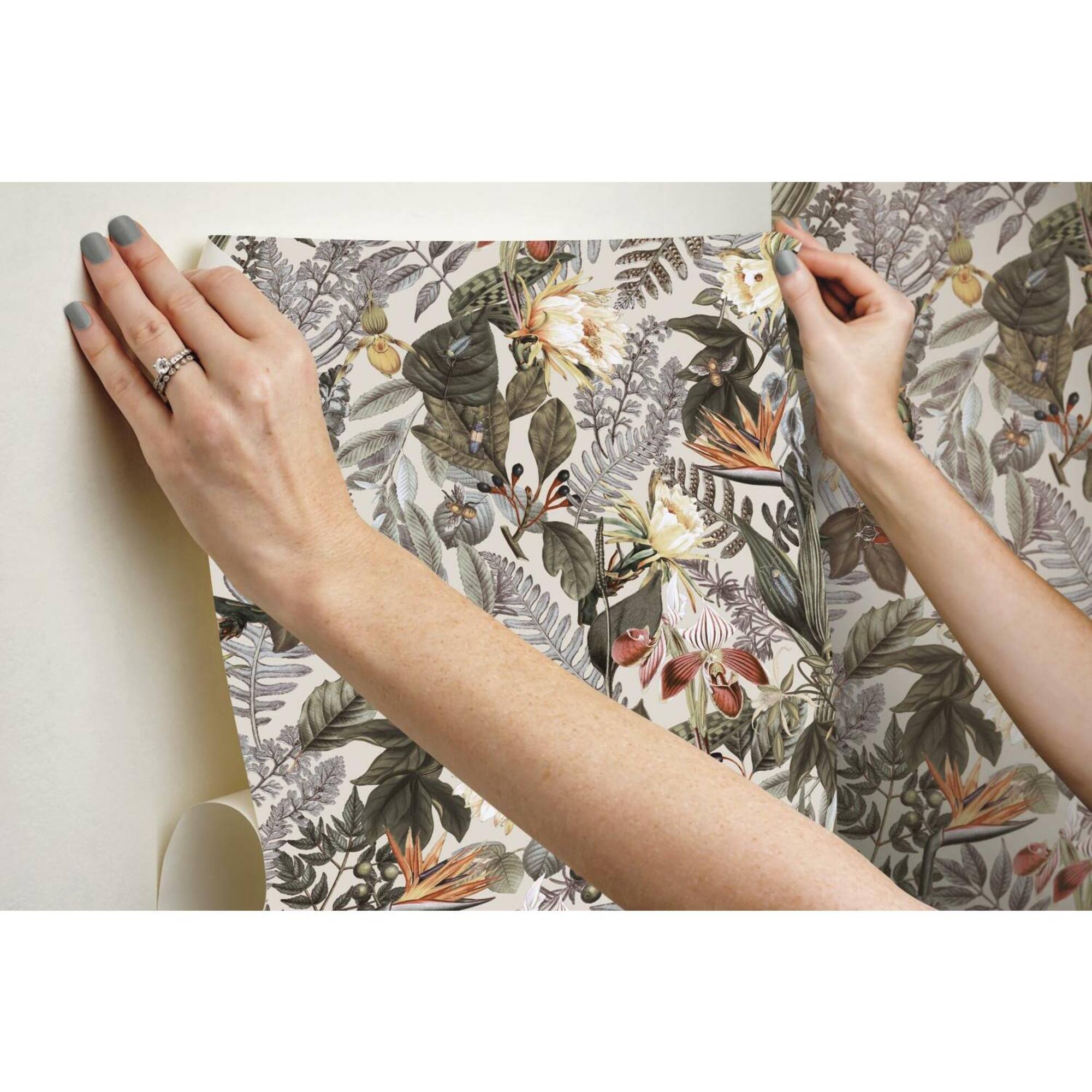 RoomMates Tropical Flowers Peel & Stick Wallpaper